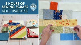 SCRAP SEWING MARATHON  Sewing 3 Scrap Quilt Blocks from Fabric Samples  Quilting Timelapse 