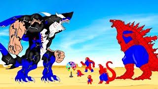 Rescue SPIDER GODZILLA & KONG vs MUSCLE - SHARKZILLA VENOM  Who Is The King Of Monster?