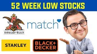 3 Stocks at 52 WEEK LOW Budweiser Match.com Black & Decker