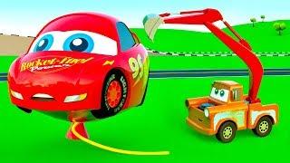 EXCAVATOR Tow Truck Learning Story Construction Vehicles Mack Garbage Truck Mcqueen Cars