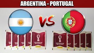 Simulacion de partido ARGENTINA - PORTUGAL  Album MUNDIAL QATAR 2022 INTERNACIONAL Panini