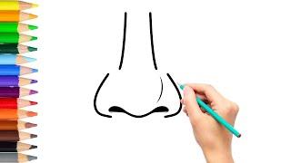 How to draw a nose for kids easy  How to draw nose for Beginners EASY WAY TO DRAW A REALISTIC NOSE