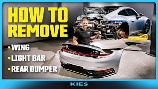 Porsche 992 DIY How to Remove the Wing Light Bar & Rear Bumper