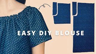 Easy pattern to make elastic neckline off shoulder blouse  summer blouse