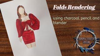 How to show folds in garment fashion drawing  fashion illustration  water colour  for beginners