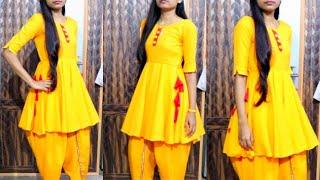 Peplum Kurti Cutting 2021  Kurti cutting and Stitching For Tulip Salwar in Hindi 2021  stylen