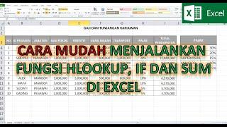 Cara Mudah Rumus Hlookup If dan SUM di Excel hitung gaji dan tunjangan