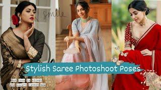 Best Saree Photo Poses Idea For GirlsStylish Saree Photoshoot Poses