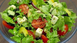 The most delicious Greek salad Very simple fast and useful