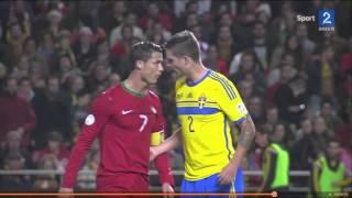 Ronaldo makes fun of sweden star Lustig  LOL  Portugal - Sverige