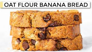 BANANA BREAD WITH OAT FLOUR  easy healthy moist recipe