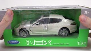 Model Car Porsche Panamera S. Toy Car for kids. Welly NEX Diecast 124. Scale model.