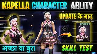 Free fire Kapella character ability  Kapella character test  Kapella character skill after update