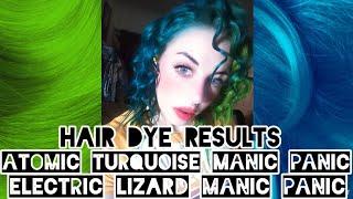 Atomic Turquoise Manic Panic + Electric Lizard Manic Panic D.i.y. Hair Dye Results