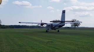 Twin Otter Pratt Whitney Engines Taxi and Take-off Skydiving Plane