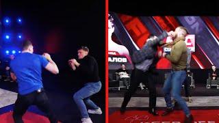 Russian face off  fighters loss control  HFC MMA