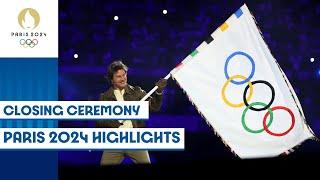 Olympic Flag Handover Ceremony Paris passes the flag to Los Angeles  Paris 2024 Closing Ceremony