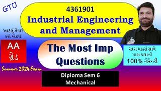 The Most Imp Que Industrial Engg & Mngt Diploma Mech Sem 6