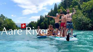 Floating Down Aare RiverBeautiful route  Swimming in Switzerland Bern  Rafting 2023
