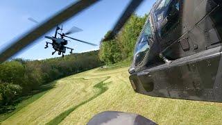 US Powerful Attack Helicopters Flying Extremely Low To Avoid Enemy Radar