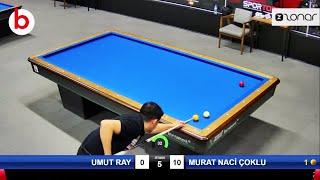 MURAT NACİ ÇOKLU vs UMUT RAY  3 BANT BİLARDO 2023 1.LİG PLAY-OFF 1.TUR - billiards