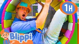 Blippi Visits an Indoor Playground Funtastic Playtorium  1 HOUR OF BLIPPI TOYS  Education