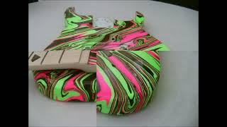 SwirlingIbanez Guitar Swirl in Fluorescent colours