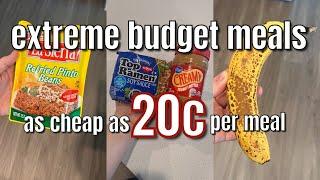 Extreme Budget Meals As Cheap As 20c Per Meal 50 cent Meals OR LESS Extreme Budget Meal Ideas