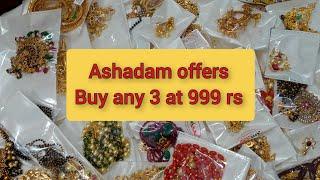 Ashadam offers startsBuy any 3 at 999rs offer  1 gram gold earrings  Bangles  necklace sets