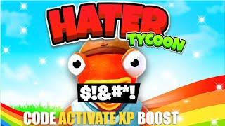 HATER TYCOON MAP FORTNITE CREATIVE 2.0 - CODE ACTIVATE DOUBLE XP BOOST MISSION