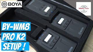 Boya BY WM8 Pro K2 Setup Step by Step Guide  How to Setup Boya Wireless Microphones