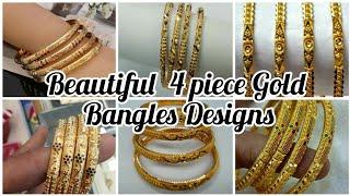 4 piece unique gold bangles Designs Least gold Bangles SKFW