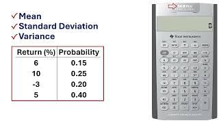 Mean Standard Deviation Variance on BA II Plus Calculator  Probability Distribution x̄ SD σ²