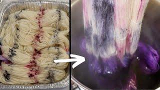 Dyepot Weekly #423 - Does Acid Presoak Make a Difference? Dip Dyeing Non-Superwash Yarn with Dry Dye