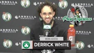 Derrick White Says He Had Goosebumps in Celtics DEBUT  Celtics Postgame