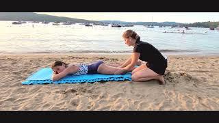 Massage Stretching Teenager Beach Massage