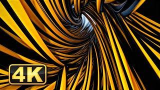 Abstract Caramel Wire Tunnel Travelling. 4K Screensaver Calming Music. Relaxing Video