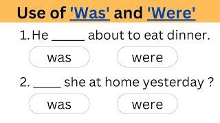 Use of Was and Were  English Grammar Quiz  Can you score 1212 ?