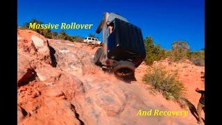 Massive Jeep Rollover and Recovery in Moab UT   Behind The Rocks