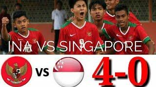 Indonesia vs Singapura U16 4   0 highlight 2017