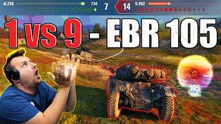 EBR 105 Can ONE Tank Beat 9 Opponents? Total MADNESS in World of Tanks