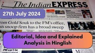 27rh July24  Olympics Budget China Middle East Drug   Indian Express Analysis  Gargi Classes