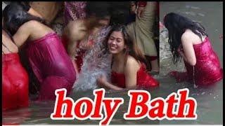 holy bath in india nepal  Hindu holy bath at ganga