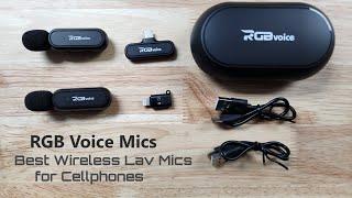 RGB Voice - Best Lav Mic for Cellphones  Wireless with 2 Mics to 1 Receiver