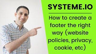 How to create a footer in systeme.io the right way with all the website legal policies 