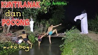 KUNTILANAK DAN POCONG Ke3n4kan‼️gangguin Orang Mandi di sungai‼️ghost prank