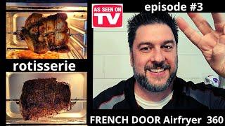 Emeril Lagasse FRENCH DOOR Airfryer 360 ROTISSERIE feature How to tie a chicken and rotisserie 400