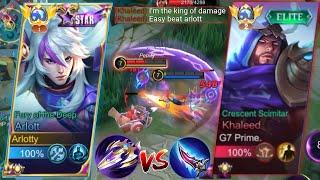 ARLOTT VS KHALEED  INTENSE BATTLE EXP LANE TIPS & TRICK GLOBAL ARLOTT BEST DAMAGE BUILD - MLBB