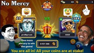 Level 20 Vs Level 384  Table All in 8 ball pool