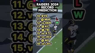 Las Vegas Raiders 2024 NFL Record Prediction #shorts #raiders #lasvegasraiders